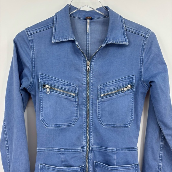 Free People Utility Denim Lennox Jumpsuit - Picture 3 of 15